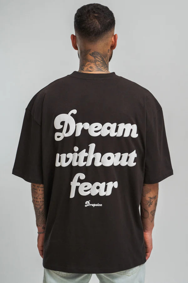 Dropsize TS-141 HEAVY DREAM WITHOUT FEAR T-SHIRT - WASHED BLACK