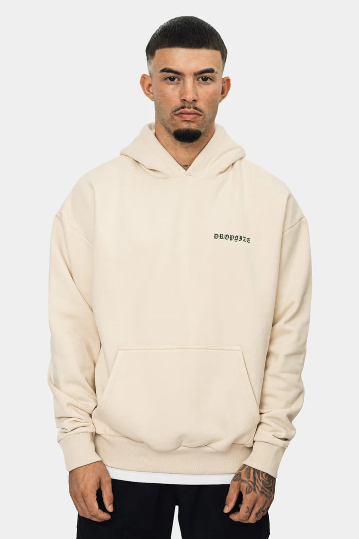 Dropsize HD-100 HEAVY OVERSIZE CIRCLE HOODIE - COCONUT MILK Beige