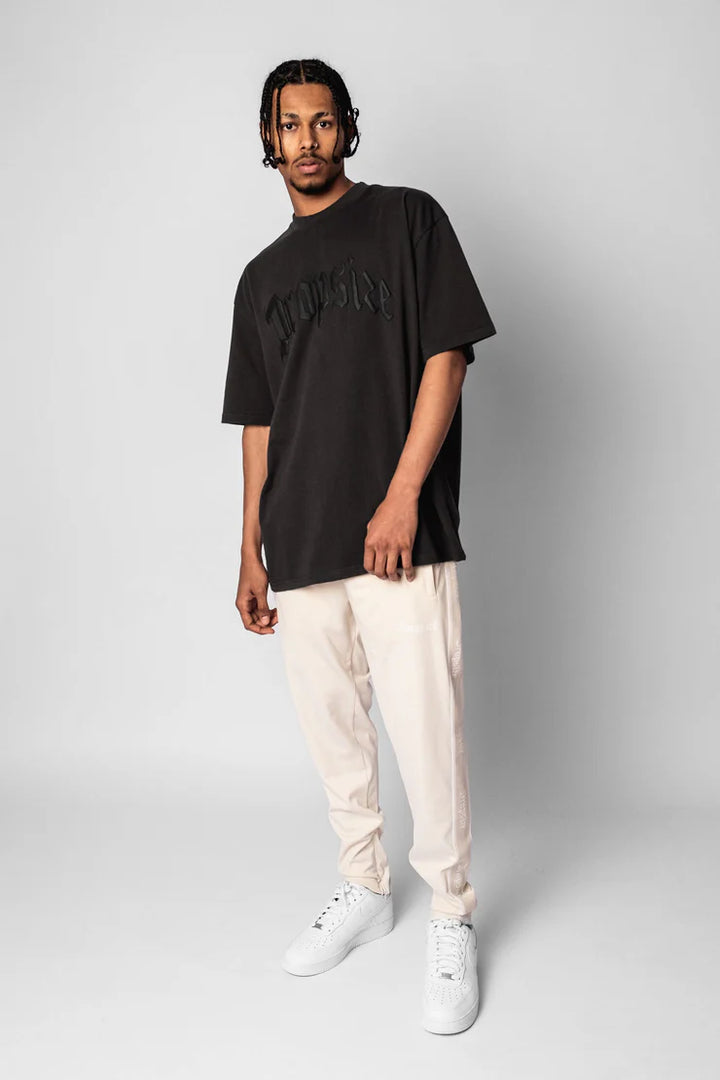 Dropsize TS-058 HEAVY OVERSIZE LOGO PUFFER PRINT T-SHIRT - WASHED BLACK