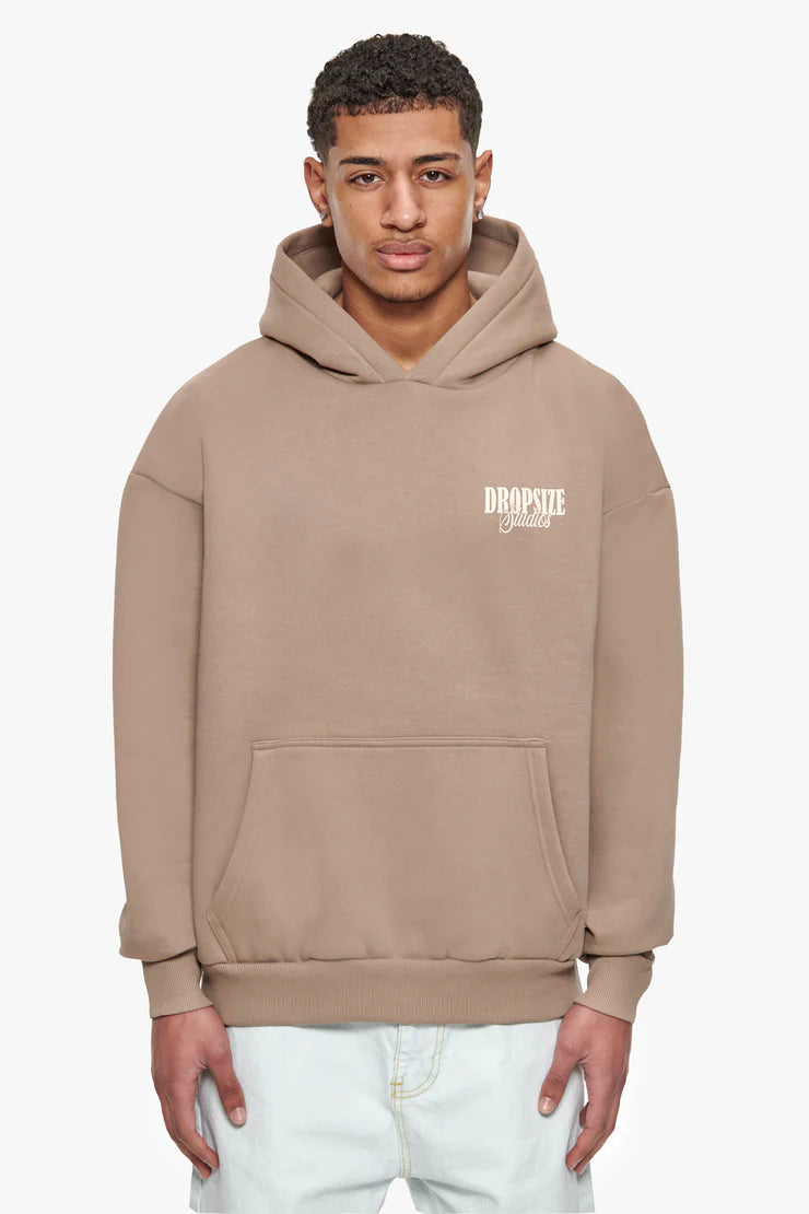 Dropsize HD-100 HEAVY OVERSIZE DROPSIZE STUDIOS HOODIE - SILVERMINK / COCONUT