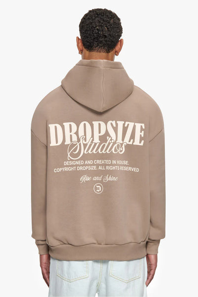 Dropsize HD-100 HEAVY OVERSIZE DROPSIZE STUDIOS HOODIE - SILVERMINK / COCONUT