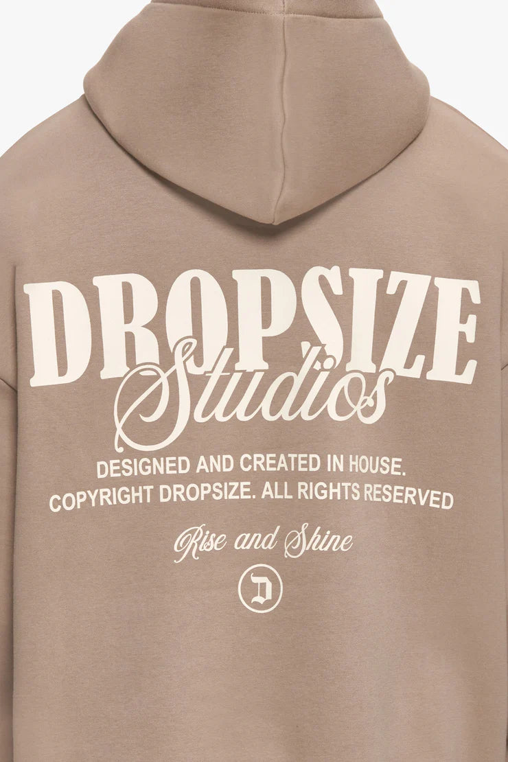 Dropsize HD-100 HEAVY OVERSIZE DROPSIZE STUDIOS HOODIE - SILVERMINK / COCONUT
