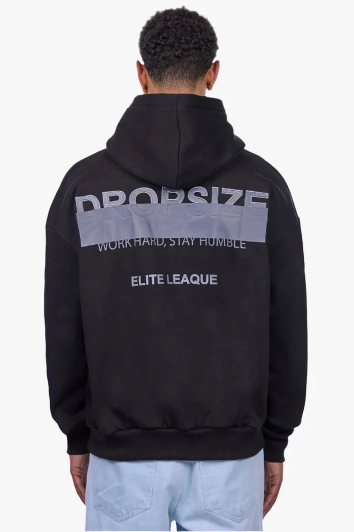 Dropsize HD-420 HEAVY OVERSIZE CENSORED HOODIE BLACK