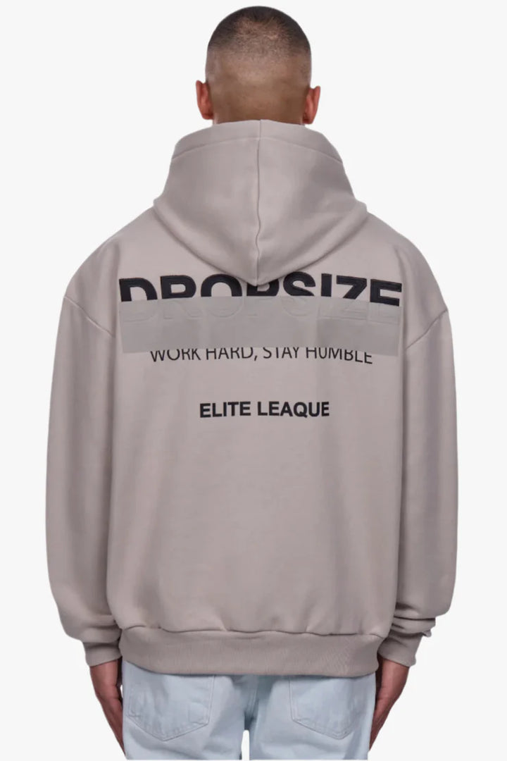 Dropsize HD-420 HEAVY OVERSIZE CENSORED HOODIE Stone