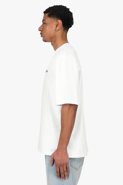 Dropsize TS-020 HEAVY OVERSIZE EMBO T-SHIRT - White