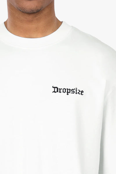 Dropsize TS-020 HEAVY OVERSIZE EMBO T-SHIRT - White