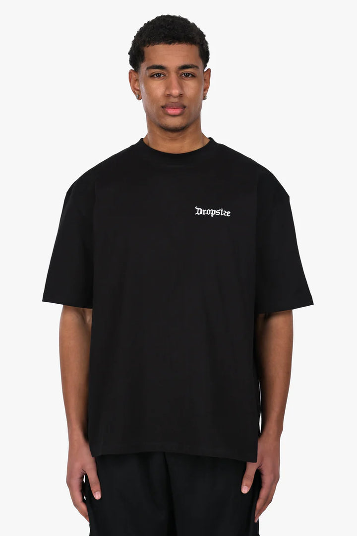 Dropsize TS-148 HEAVY V2 EMBO T-SHIRT - Black