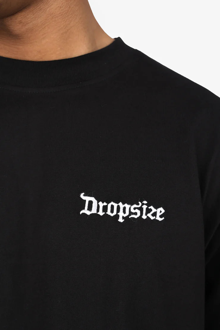 Dropsize TS-148 HEAVY V2 EMBO T-SHIRT - Black