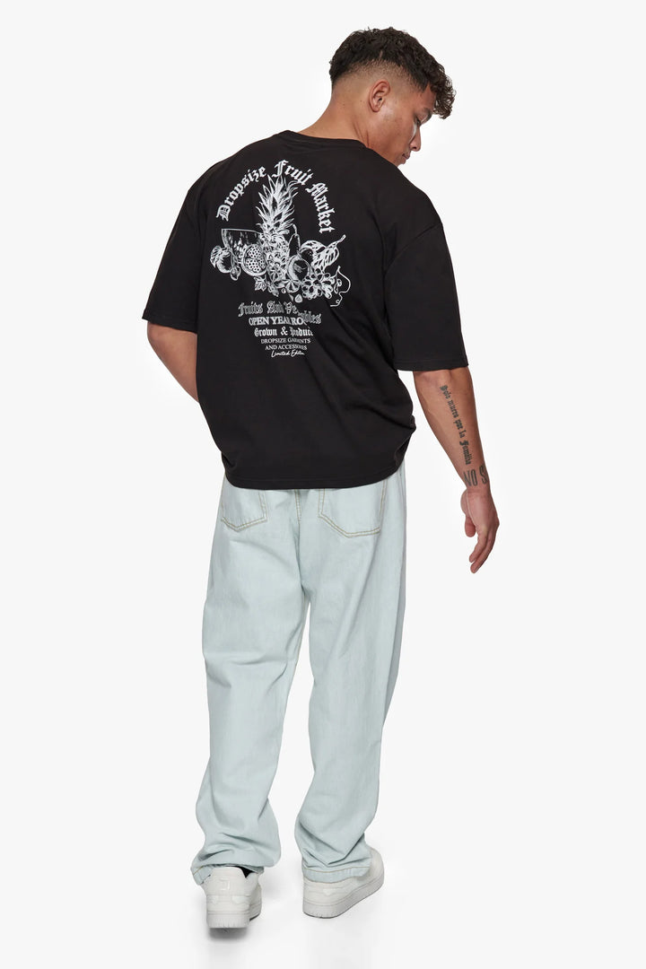Dropsize TS-170 HEAVY OVERSIZE FRUIT MARKET T-SHIRT - Black