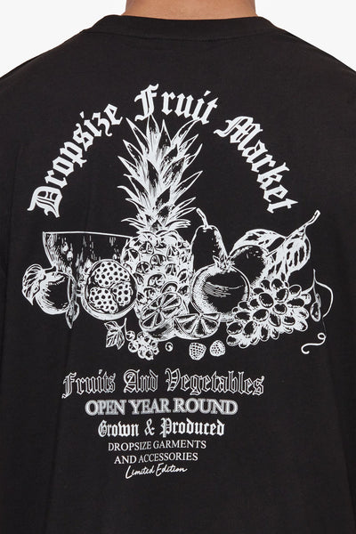 Dropsize TS-170 HEAVY OVERSIZE FRUIT MARKET T-SHIRT - Black