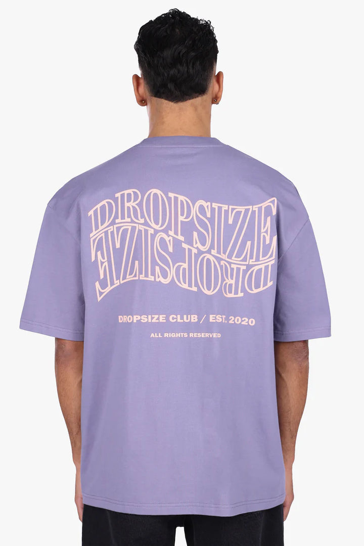 Dropsize TS-309 HEAVY OVERSIZE MIRRORED LOGO T-SHIRT GRANITE