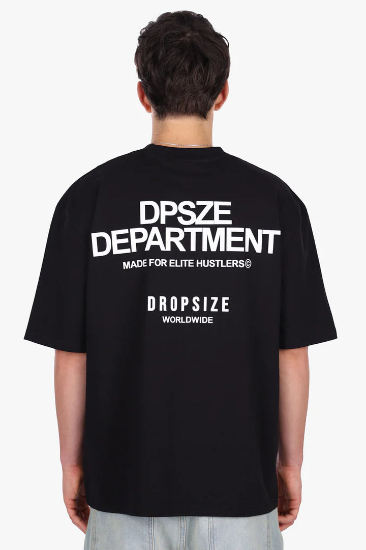 Dropsize TS-326 HEAVY OVERSIZE DPSZE DEPARTMENT T-SHIRT BLACK