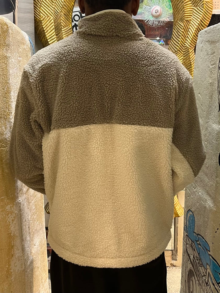 Karl Kani Signature Rubber Patch Zip Fleece Jacke - Beige