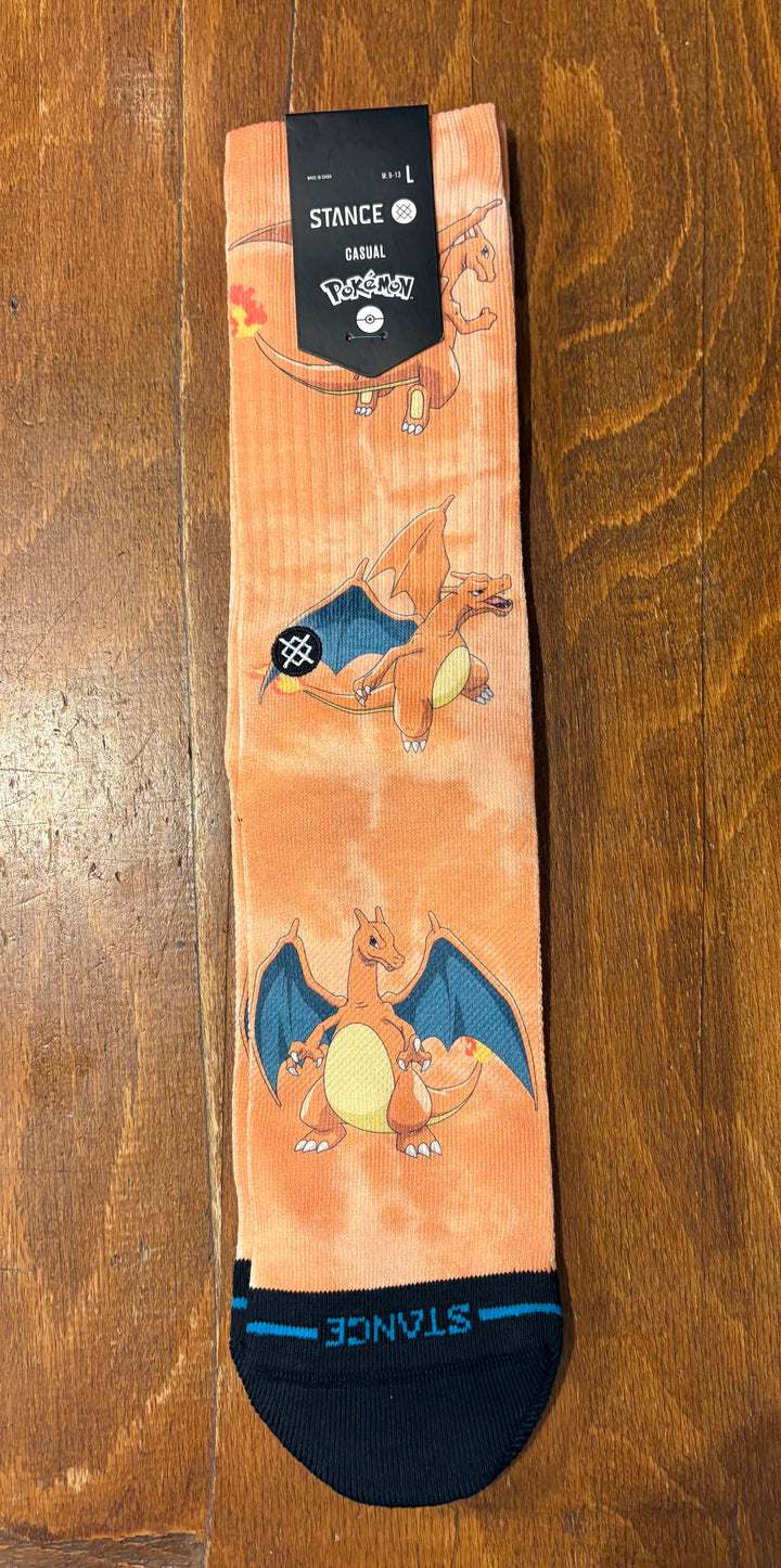 Stance Charizard AOP Pokémon Crew Socks Stance - Orange