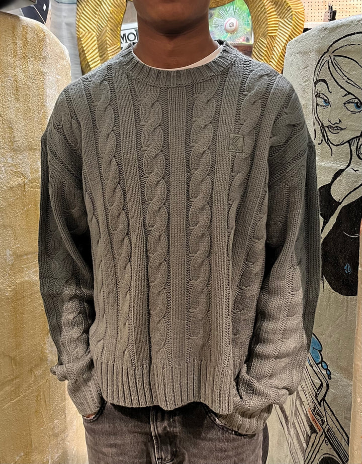 Karl Kani OG Cable Strick OS Sweat - Grau
