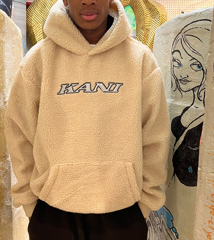 Karl Kani Silver Teddy Hoodie - Beige