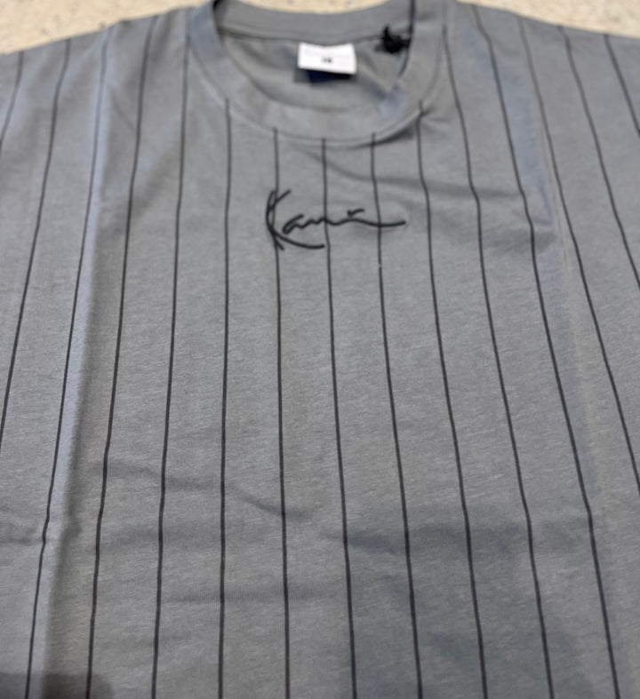Karl Kani Signature Pinstripe T-Shirt - GREY