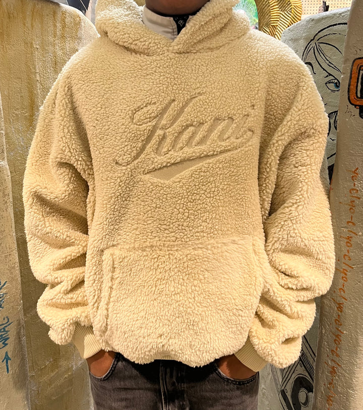 Karl Kani Teddy Oversize Hoodie Beige