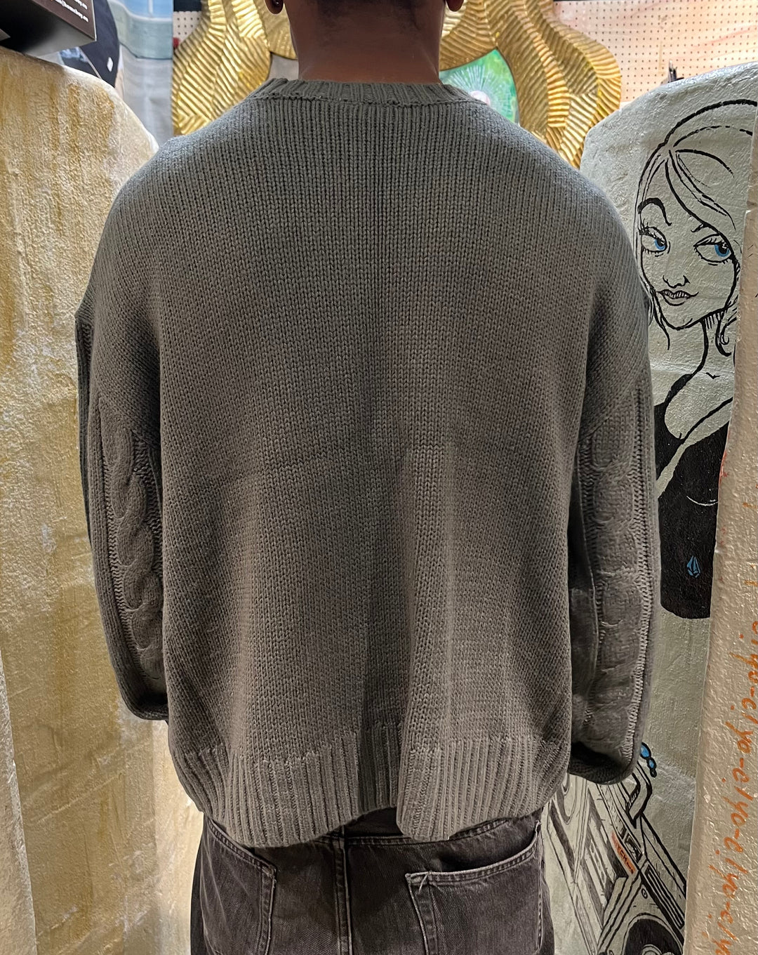 Karl Kani OG Cable Strick OS Sweat - Grau