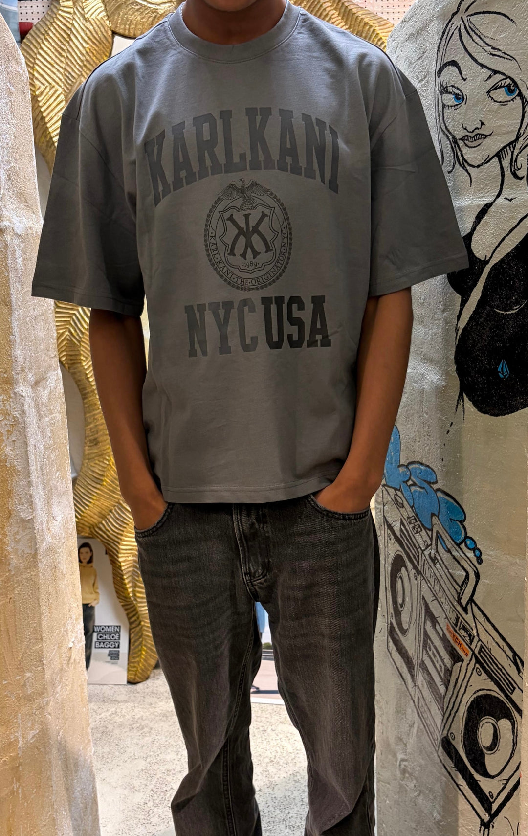 Karl Kani Kani Usa Boxy Tee Grey