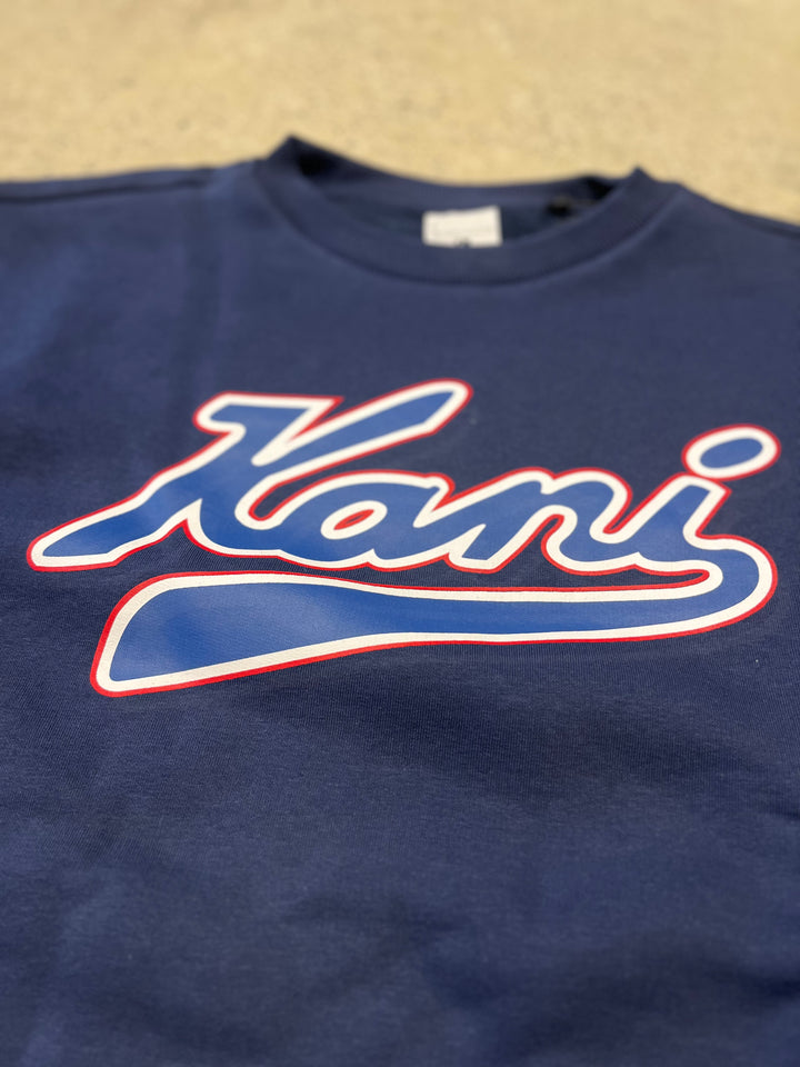 Karl Kani Varsity Print Os Creaneck Sweatshirt - Dark Blue
