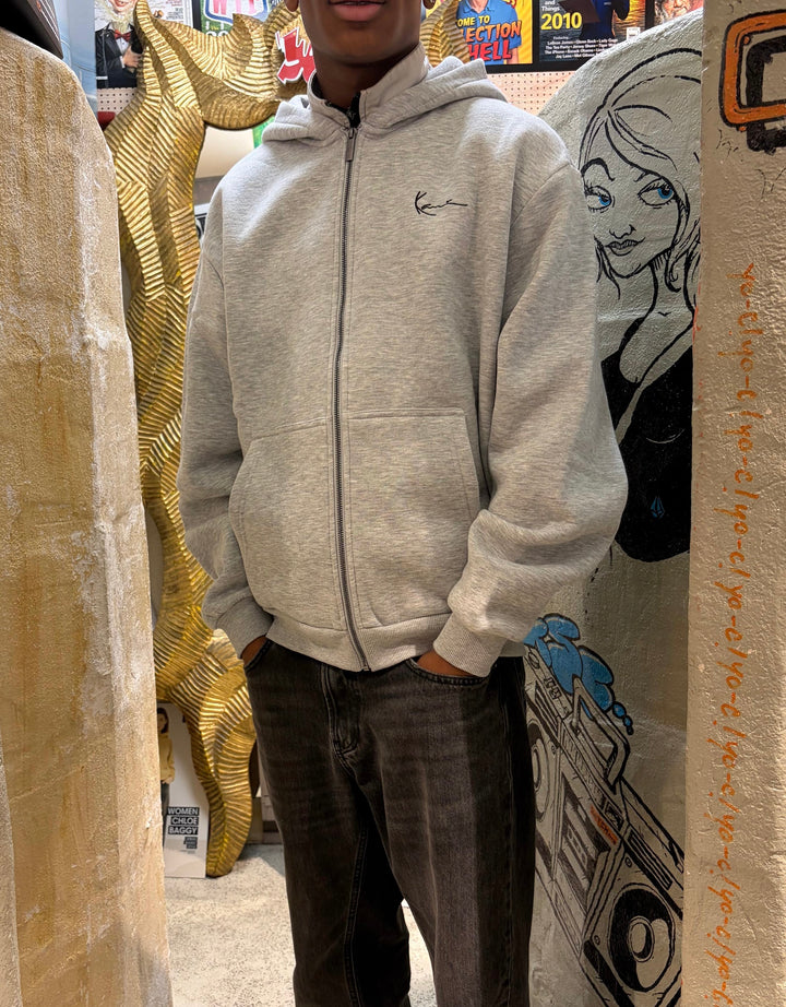 Karl Kani Chest sig Zip Essential Hoodie - Dark Grey