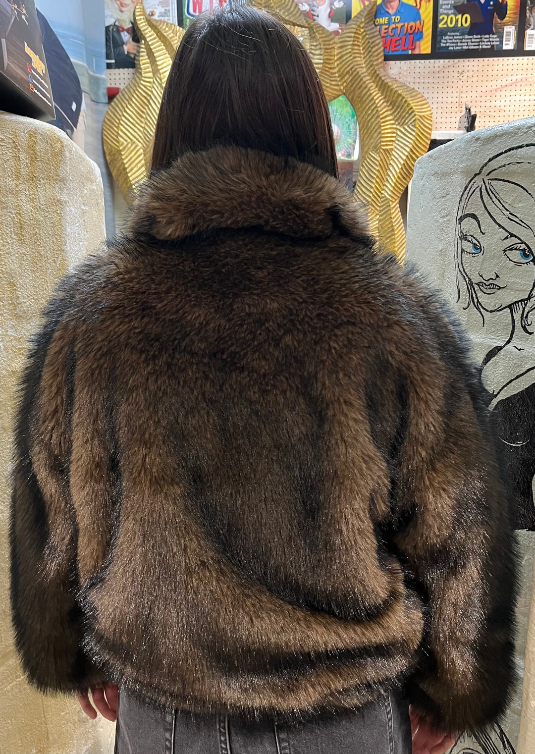 Karl Kani Metal Sig Fur Jacke - Brown