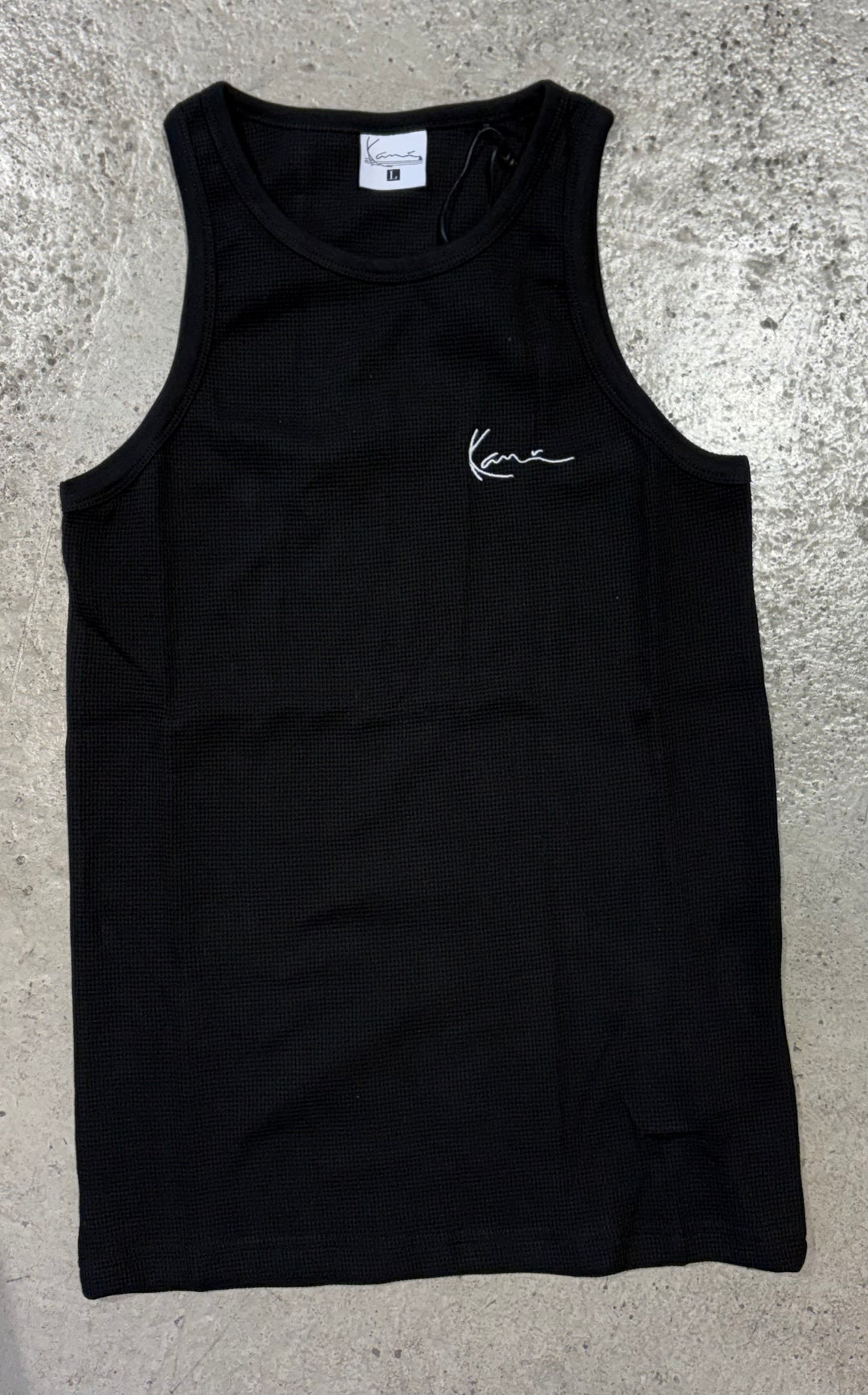 Karl Kani Chest Signature Essential Waffle Tanktop - Black