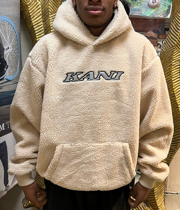 Karl Kani Silver Teddy Hoodie - Beige