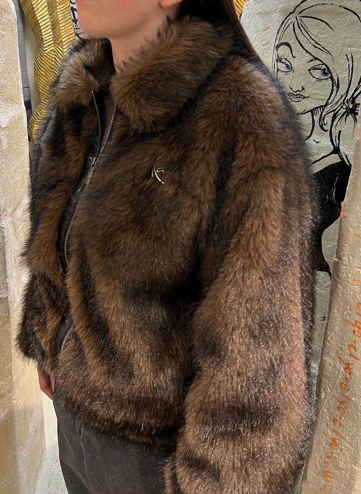 Karl Kani Metal Sig Fur Jacke - Brown
