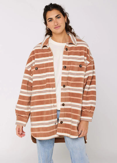 Sisstr Polar Palmas Eco-Zy Polar Ls Overshirt Jacket - Russet