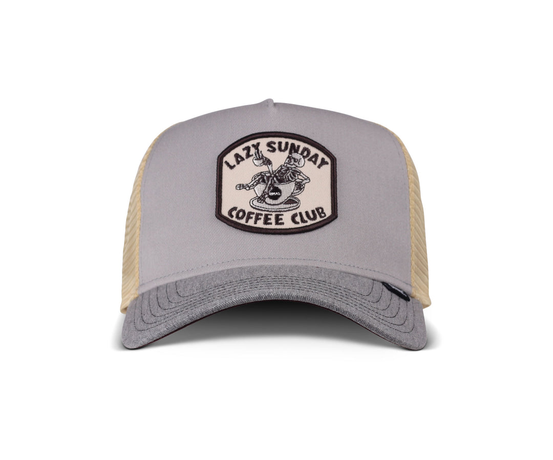 Djinns HFT Coffee Club Trucker Cap - Grey / Heather Grey