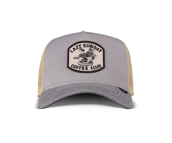 Djinns HFT Coffee Club Trucker Cap - Grey / Heather Grey