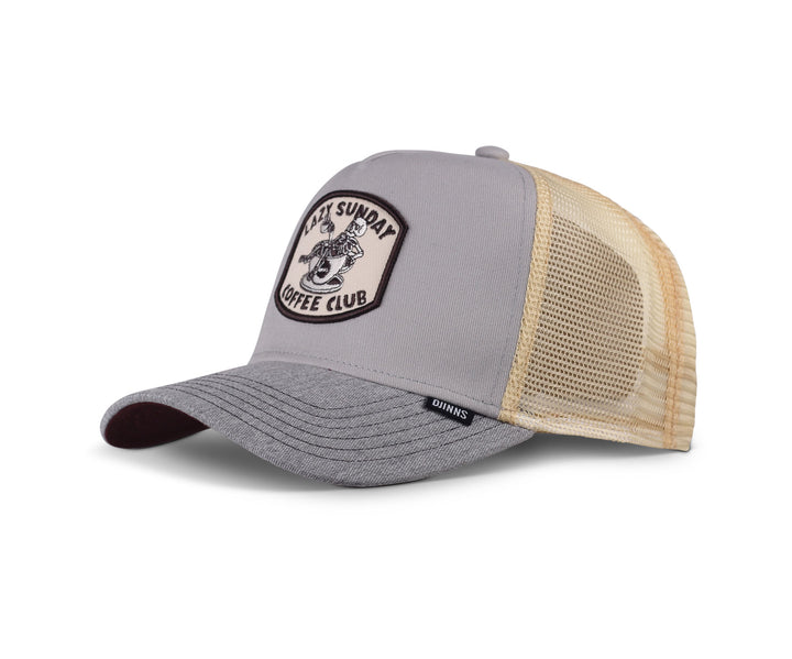 Djinns HFT Coffee Club Trucker Cap - Grey / Heather Grey