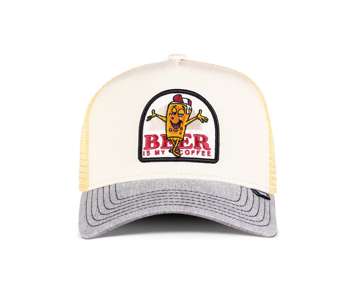 Djinns HFT Food Beer & Coffee Trucker Cap - Grey / Heather Grey