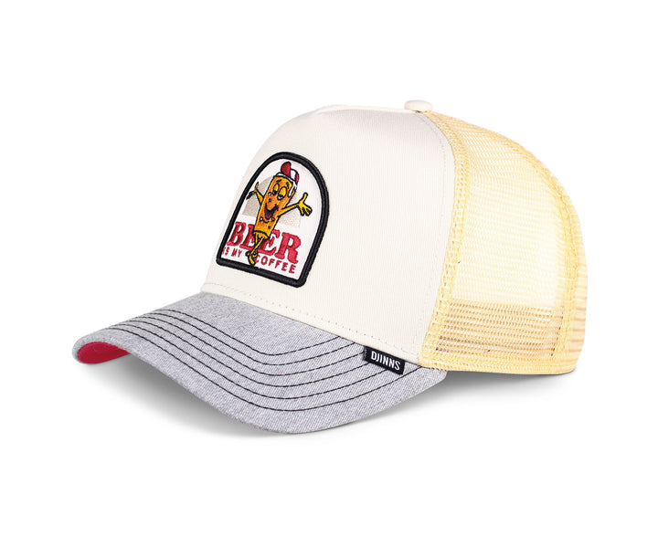 Djinns HFT Food Beer & Coffee Trucker Cap - Grey / Heather Grey