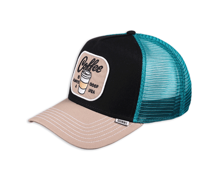 Djinns HFT Food Coffee Trucker Cap - Black / Turqoise