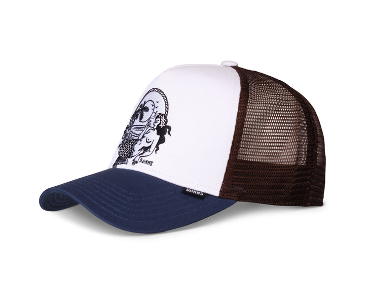 Djinns HFT Lazy Mermaid Trucker Cap - White / Navy / Brown