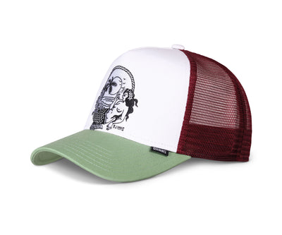 Djinns HFT Lazy Mermaid Trucker Cap - White / Wine / Olive