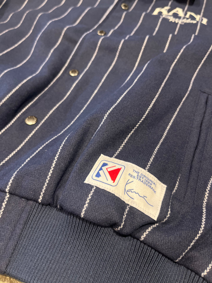 Karl Kani Pinstripes Wool Jacket - dark blue off white