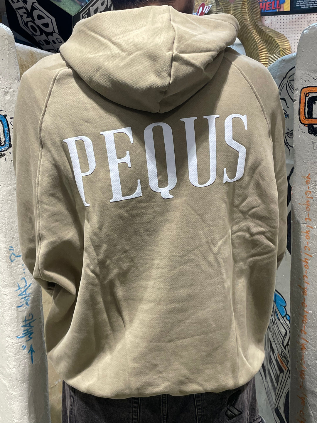 Pequs Back Logo Hoodie - Olive Green