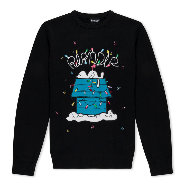RipNDip Nerm Christmas Light Up Knit Sweater - Black