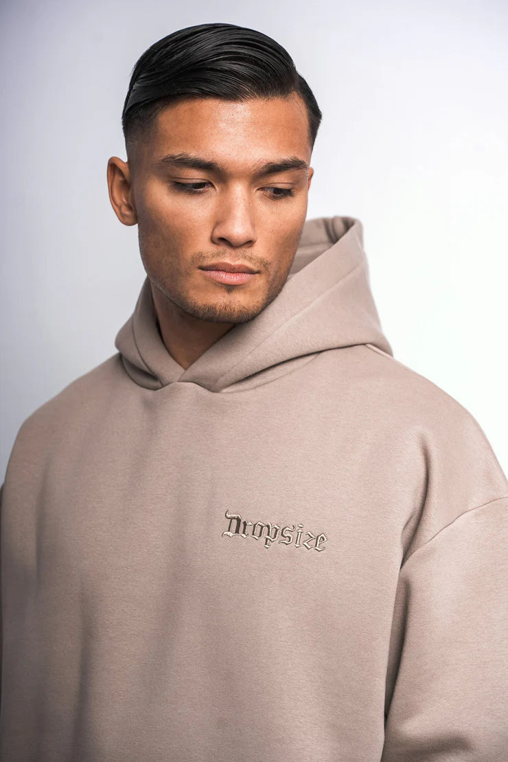 Dropsize HD-020 HEAVY OVERSIZE Embo Hoodie - Simply Taupe