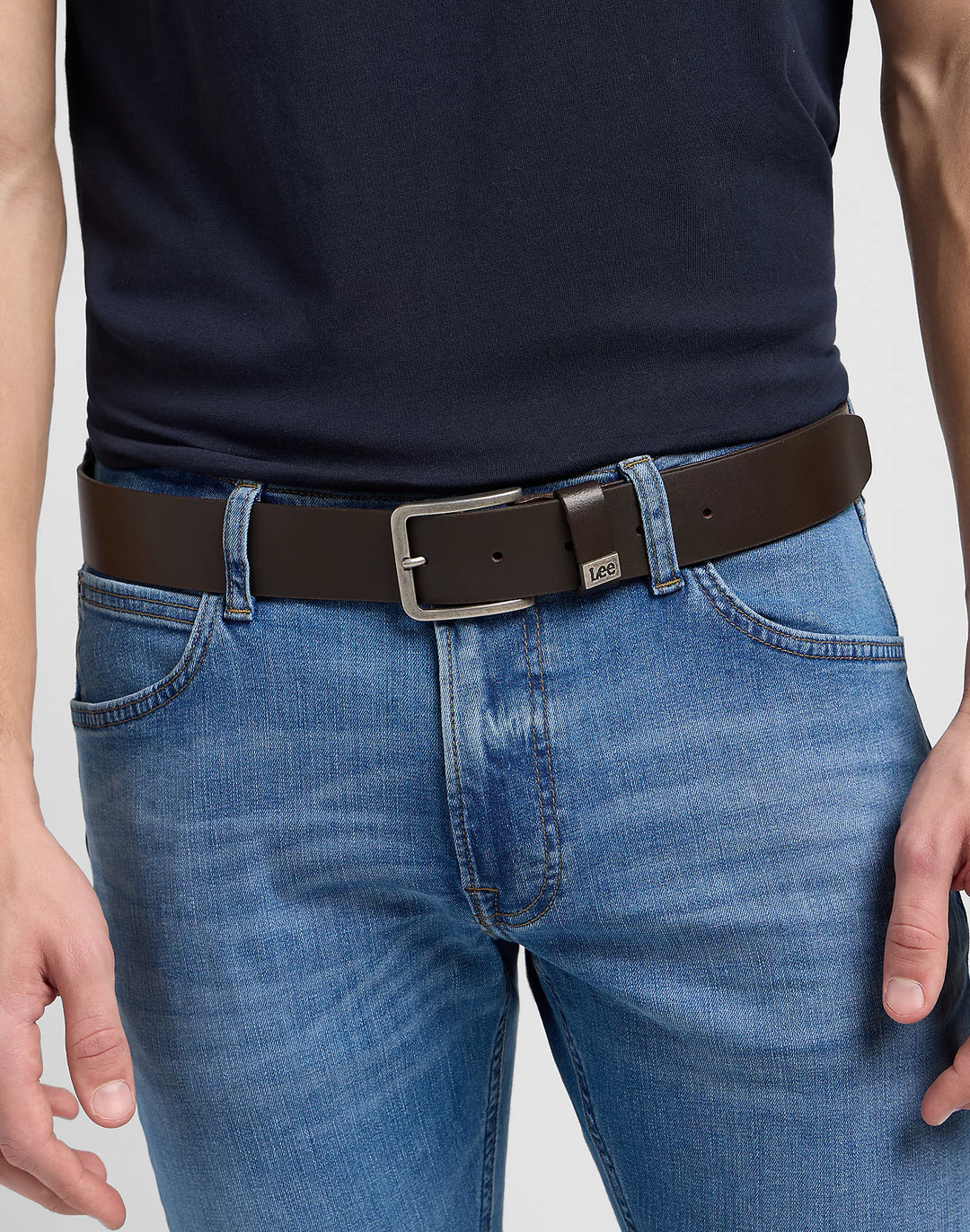 Lee Small Logo Belt - Dark brown