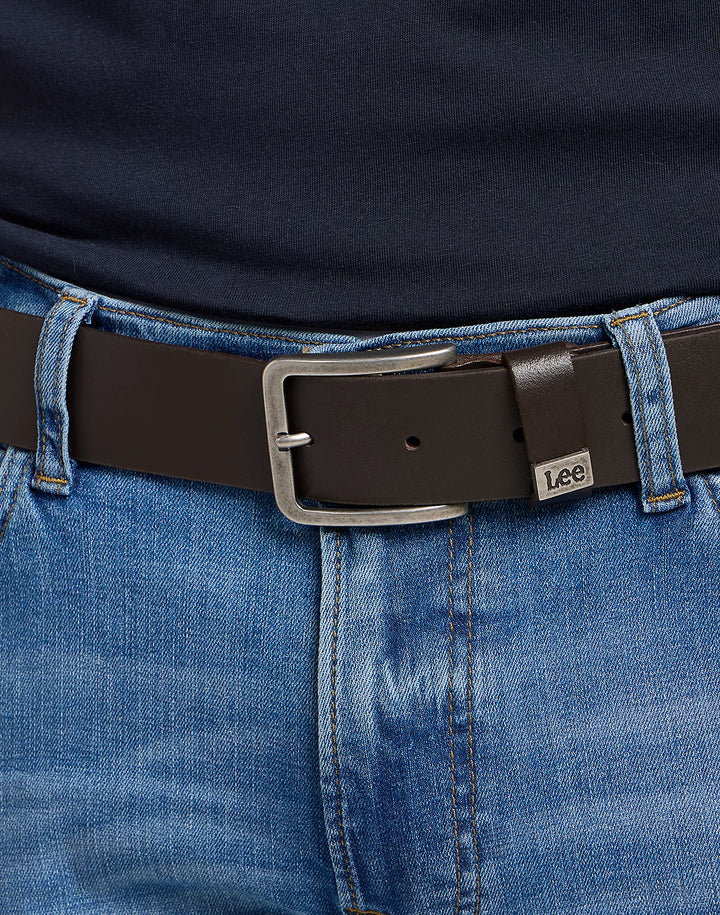 Lee Small Logo Belt - Dark brown