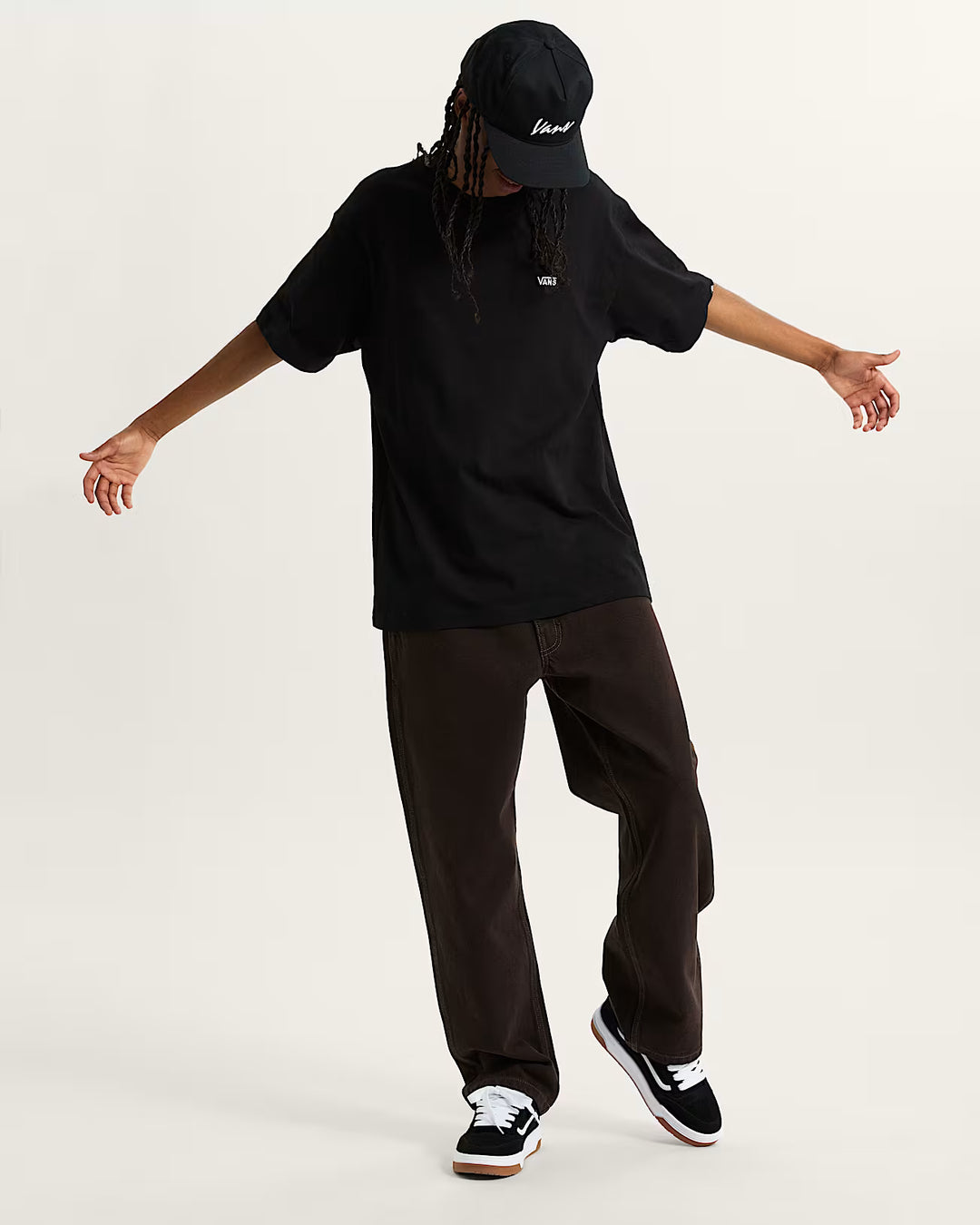 T-shirt Vans avec logo poitrine gauche - noir/blanc