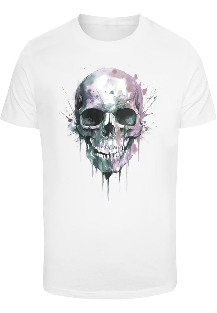 MT 3888 Colorful Skull Tee White