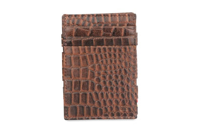 Garzini / Hunterson Essenziale Magic Coin 7 Card Wallet - Croco Brown