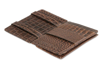 Garzini / Hunterson Essenziale Magic Coin 7 Card Wallet - Croco Brown