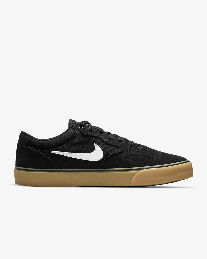 Nike SB 3493 Chron 2 Shoe - Schwarz / Schwarz / Gum Light Brown / Weiß 002